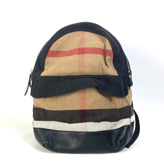 Burberry Backpack 3958527 Canvas / Leather Beige Backpack Mega Check Pattern Mens Used Authentic