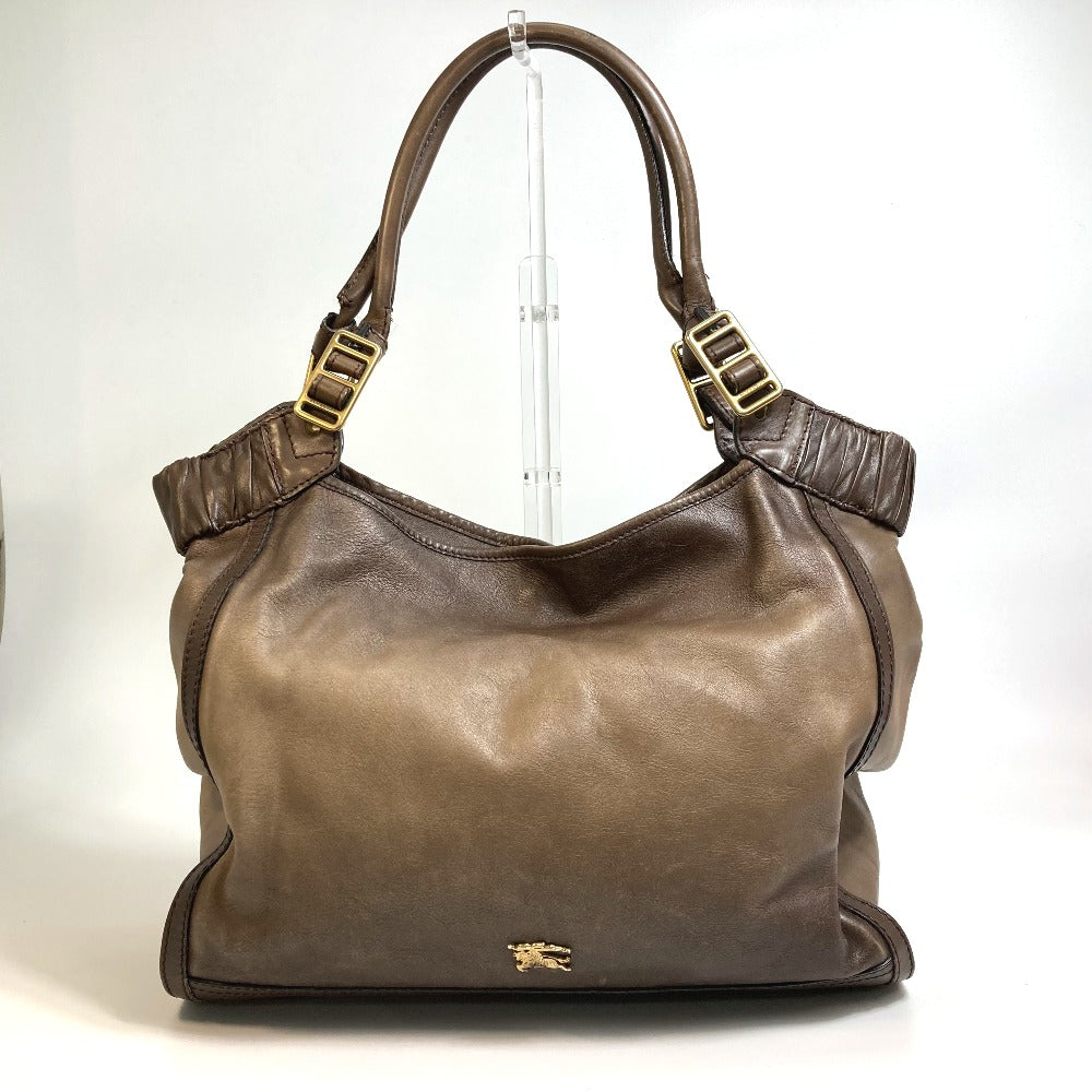 Burberry Tote Bag Leather Brown Shoulder Gradation