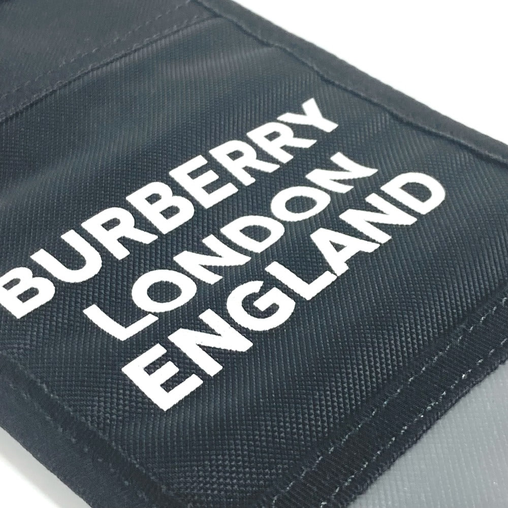 Burberry Pouch Nylon Black Neck With Strap Logo Mens Used Authentic