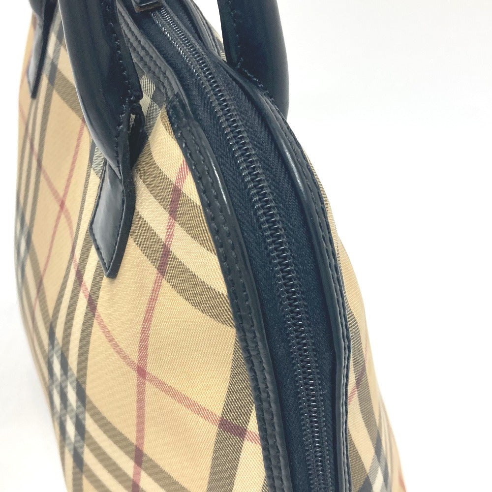 Burberry Handbag Pvc / Leather Beige Check Pattern Women Used Authentic