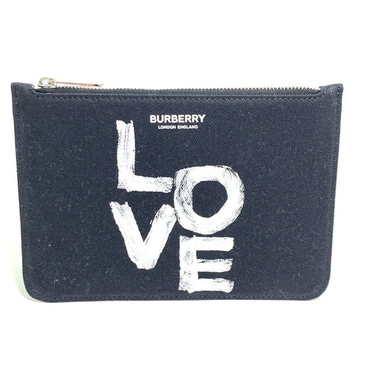 Burberry Pouch Canvas Black Makeup Pouch Cosmetics Pouch Love