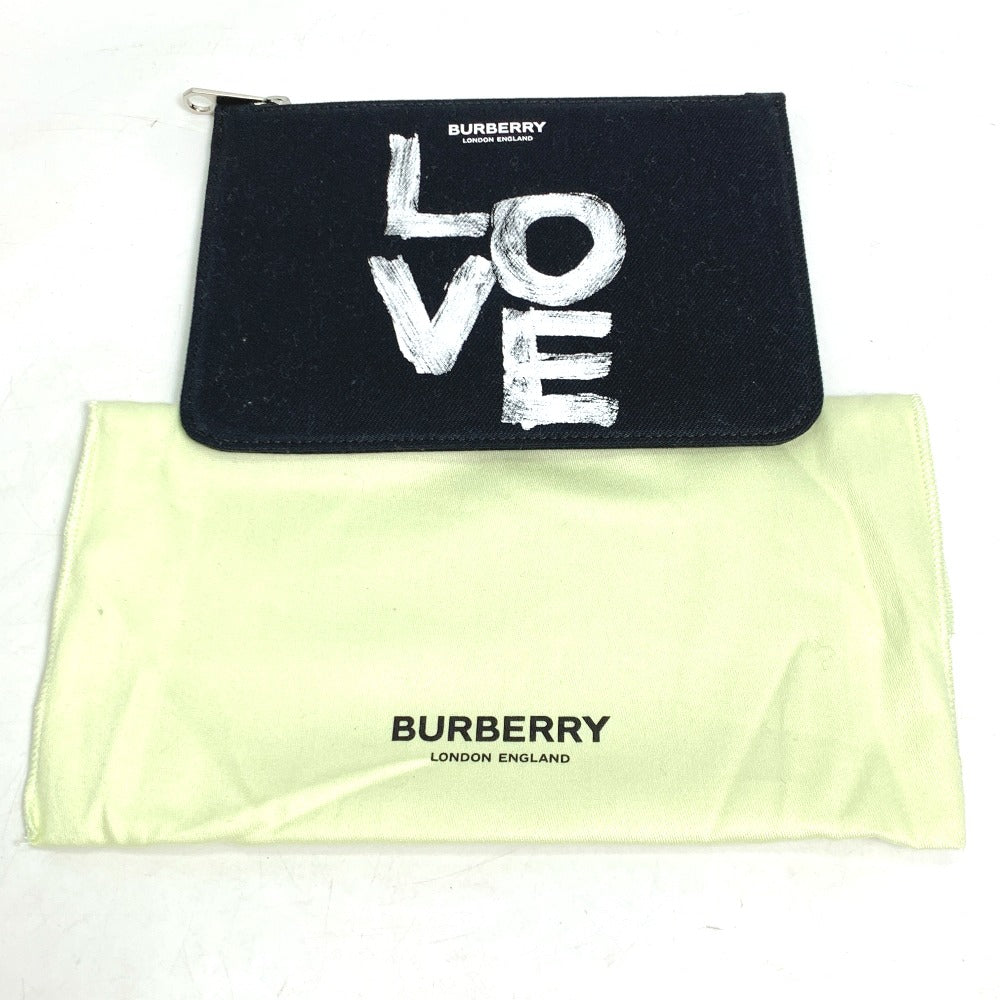 Burberry Pouch Canvas Black Makeup Pouch Cosmetics Pouch Love