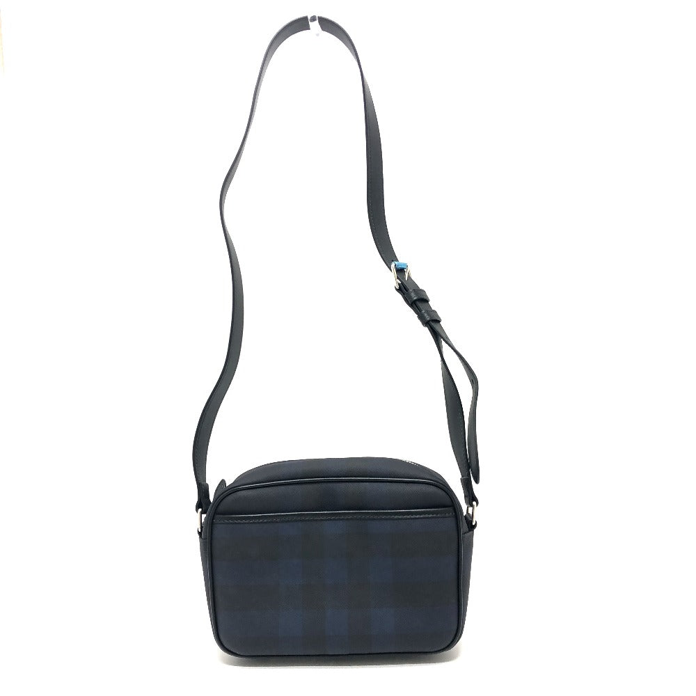 Burberry Shoulder Bag 8073271 Pvc / Leather Navy / Black Check Pattern Women Used Authentic