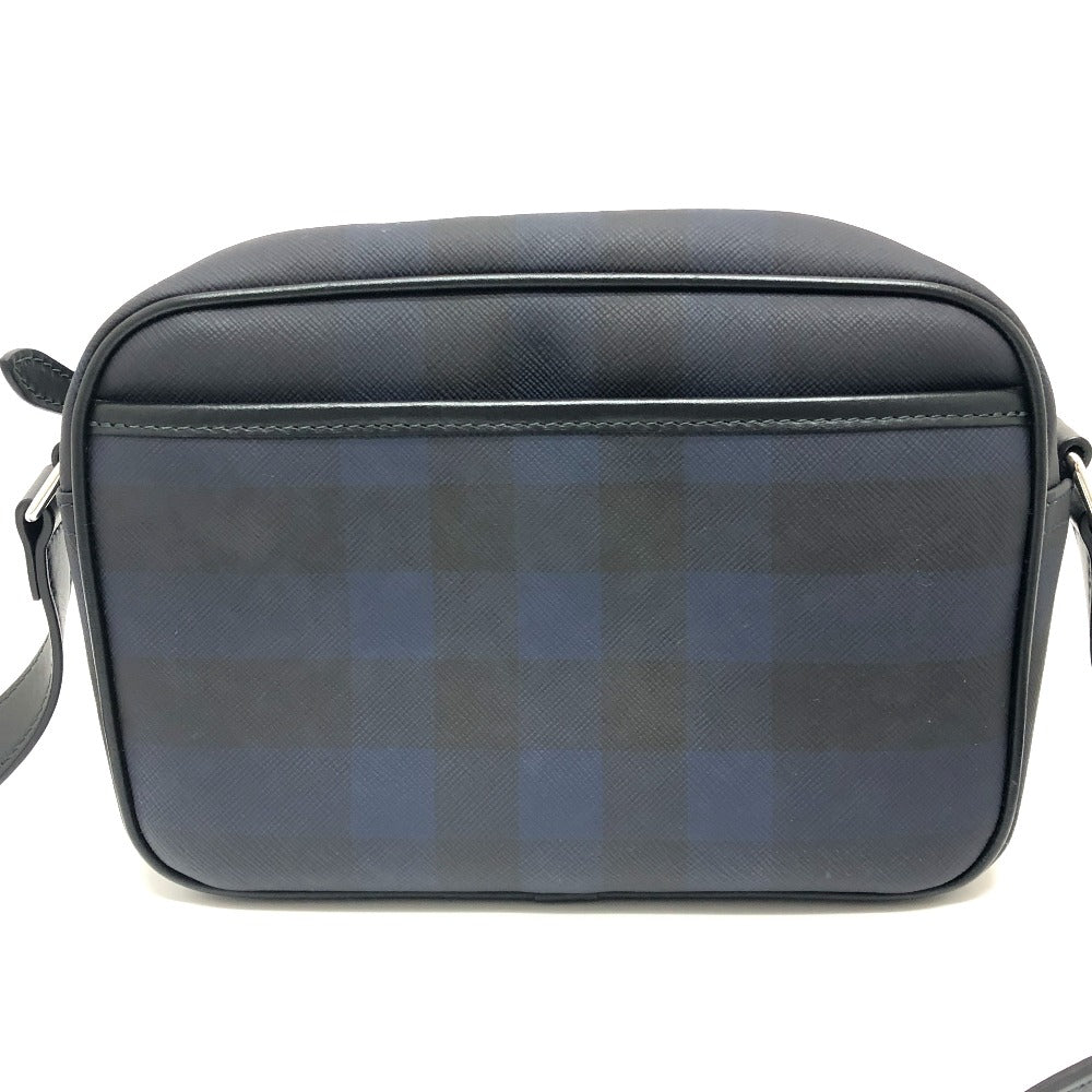 Burberry Shoulder Bag 8073271 Pvc / Leather Navy / Black Check Pattern Women Used Authentic