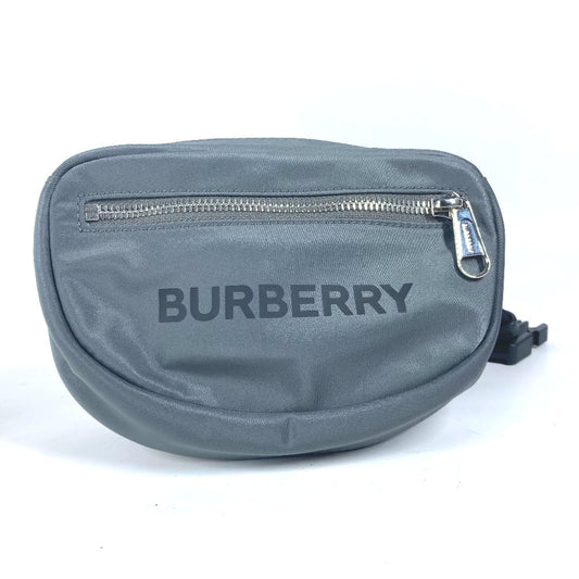 Burberry Sling Bag 8052888 Nylon Gray Cross Logo Mens Used Authentic