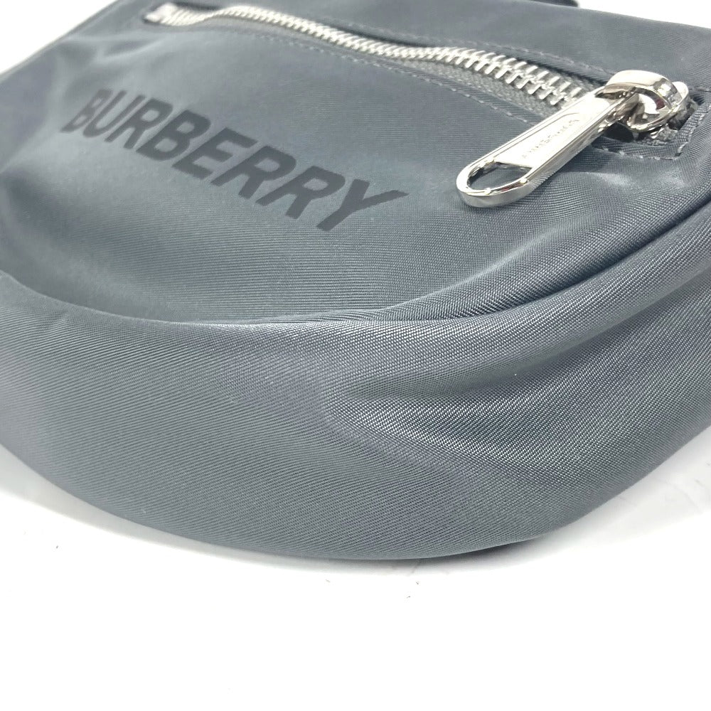 Burberry Sling Bag 8052888 Nylon Gray Cross Logo Mens Used Authentic