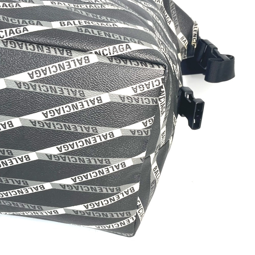 Balenciaga Boston Duffel Bag 532810 Leather, Pvc Gray Logo All Over Pattern Unisex(unisex) Used Authentic