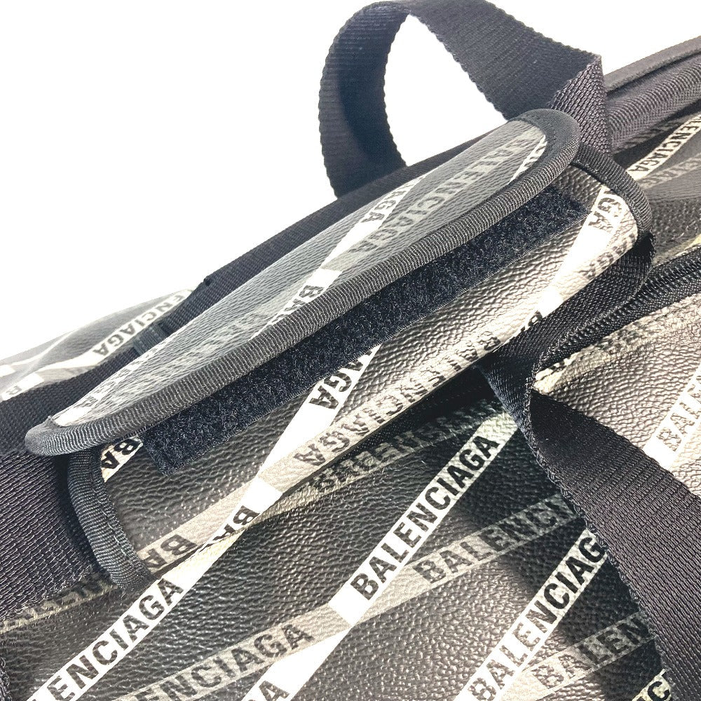 Balenciaga Boston Duffel Bag 532810 Leather, Pvc Gray Logo All Over Pattern Unisex(unisex) Used Authentic