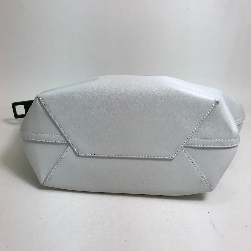 Balenciaga Handbag 661854 Leather White / Black Mega Zip Women Used Authentic