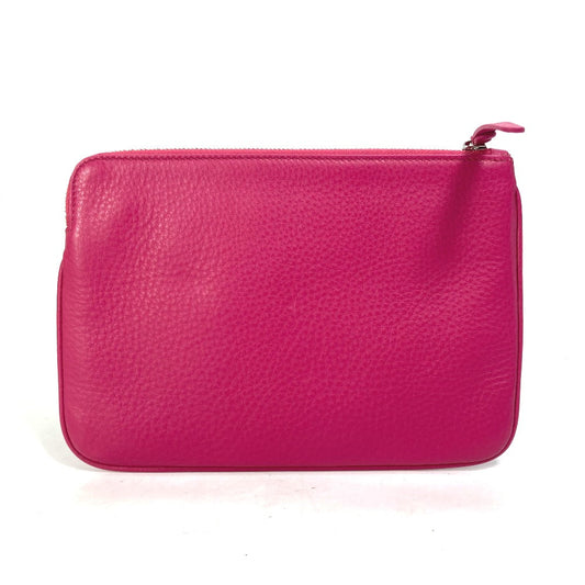 Balenciaga Clutch Bag 492465 Leather Pink Logo Everyday Pouch M Women Secondhand Authentic