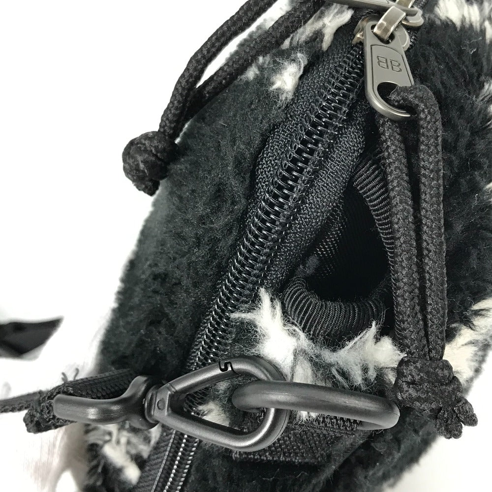 Balenciaga Shoulder Bag 593329 Fur / Nylon Black Mokomoko Explorer Crossbody Unisex(unisex) Used Authentic