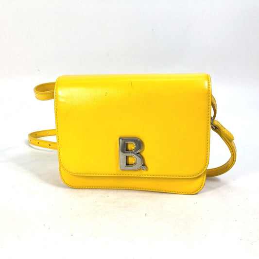 Balenciaga Shoulder Bag 592898 Leather Yellow Bag 2 Way Bag Clutch Bag B Logo Women Used Authentic