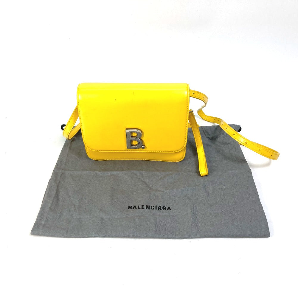 Balenciaga Shoulder Bag 592898 Leather Yellow Bag 2 Way Bag Clutch Bag B Logo Women Used Authentic