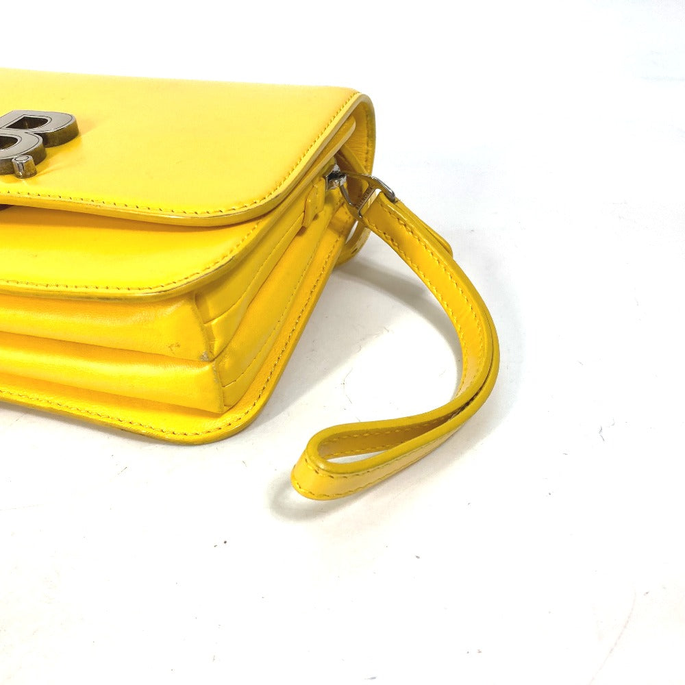 Balenciaga Shoulder Bag 592898 Leather Yellow Bag 2 Way Bag Clutch Bag B Logo Women Used Authentic