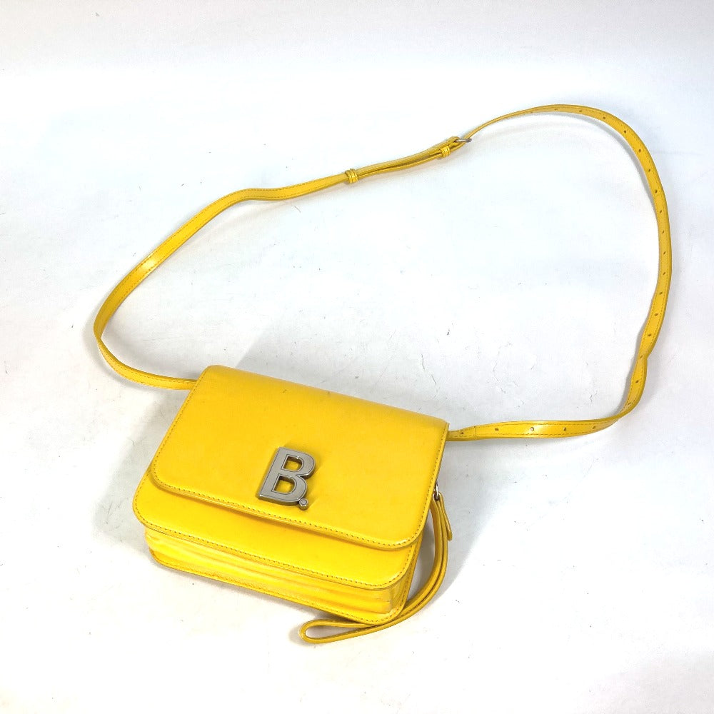 Balenciaga Shoulder Bag 592898 Leather Yellow Bag 2 Way Bag Clutch Bag B Logo Women Used Authentic