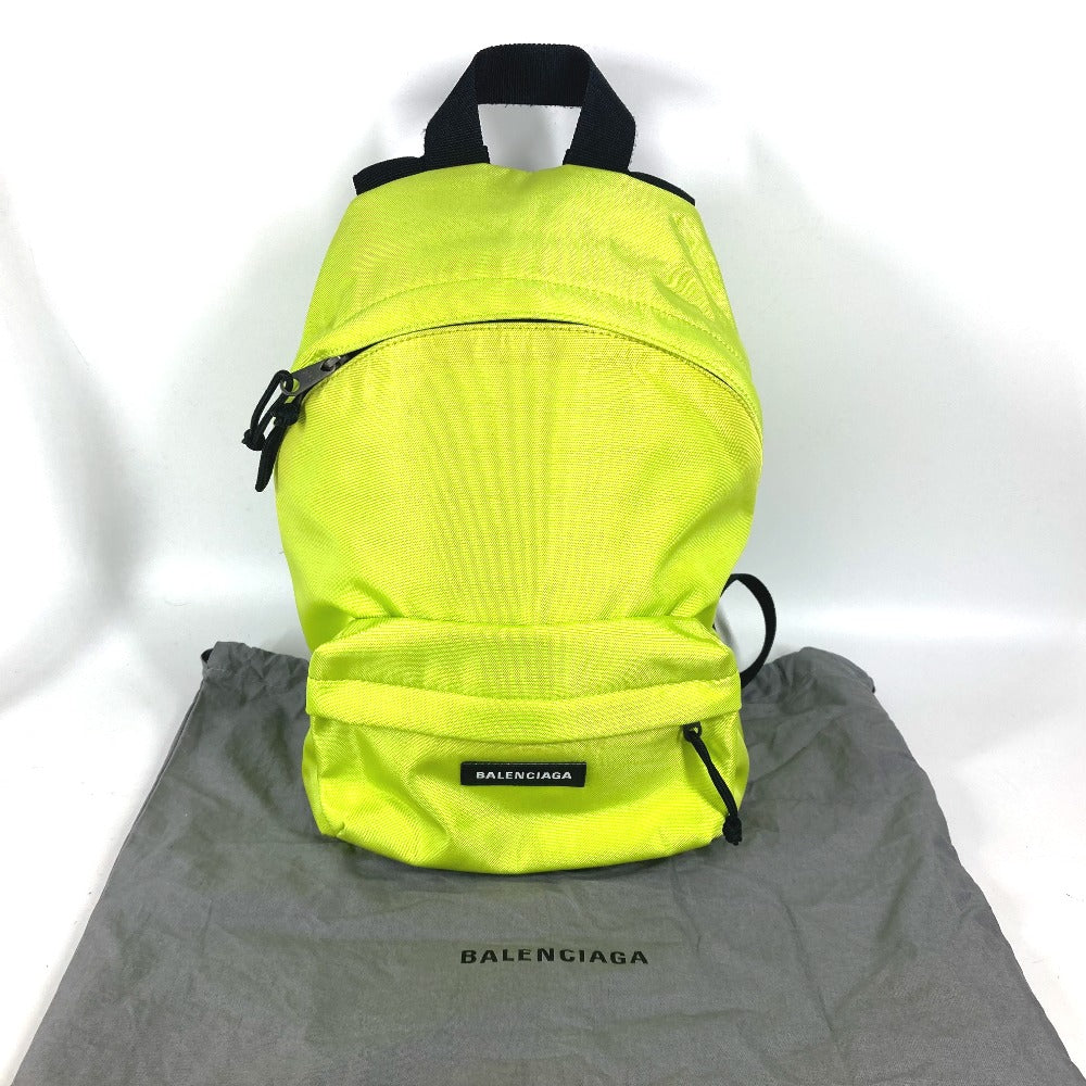 Balenciaga Backpack 558163 Nylon Canvas Yellow Explorer Logo Unisex(unisex) Used Authentic