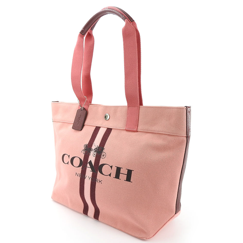 Coach Tote Bag 391 Canvas Bordeaux Women Used Authentic