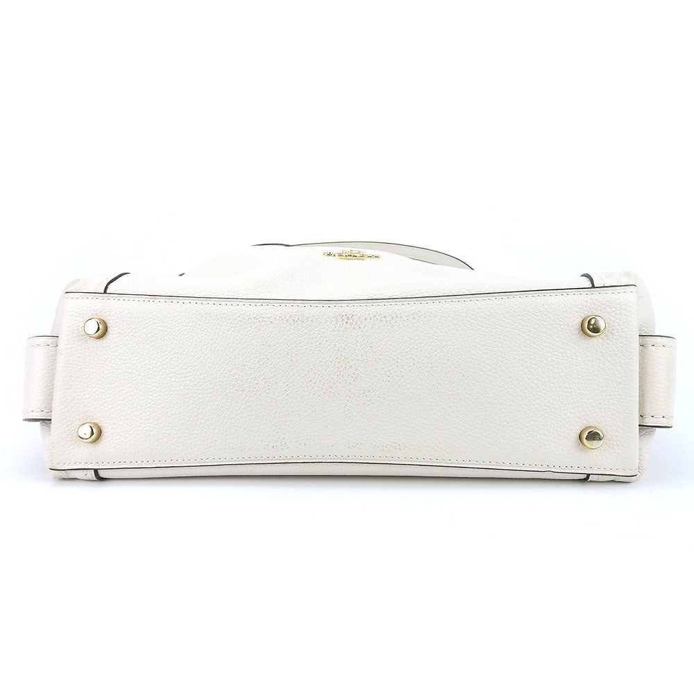 Coach Shoulder Bag 57125 Leather White Women Used Authentic