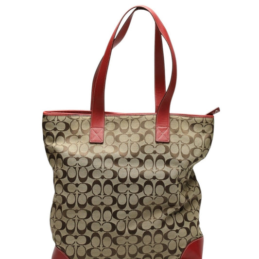 Coach Tote Bag 6071 Canvas Red Signature