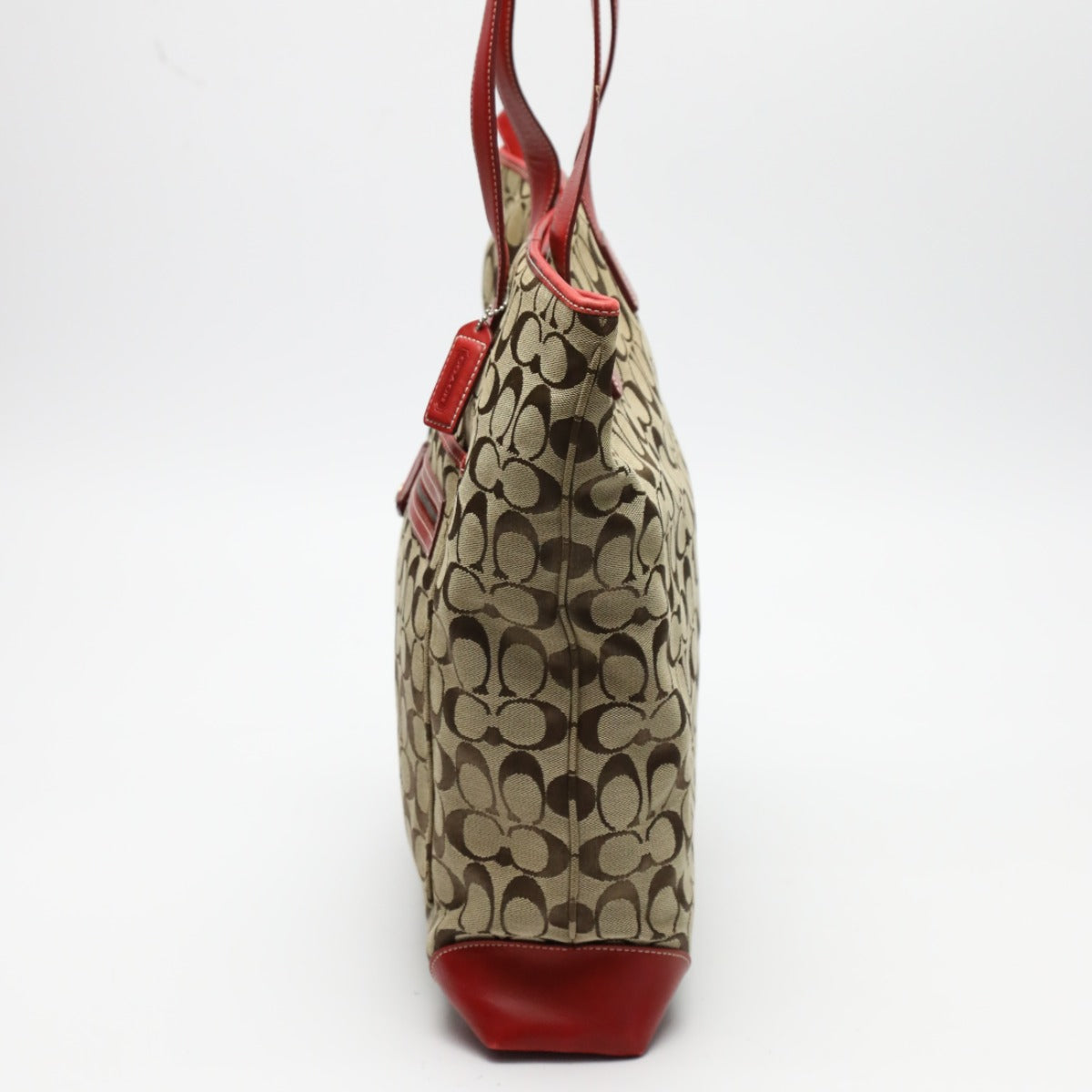 Coach Tote Bag 6071 Canvas Red Signature