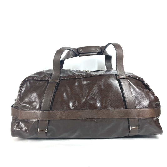 Hermes Boston Duffel Bag Coated Canvas Brown Bag Shoulder Bag Arion 60 Mens Used Authentic