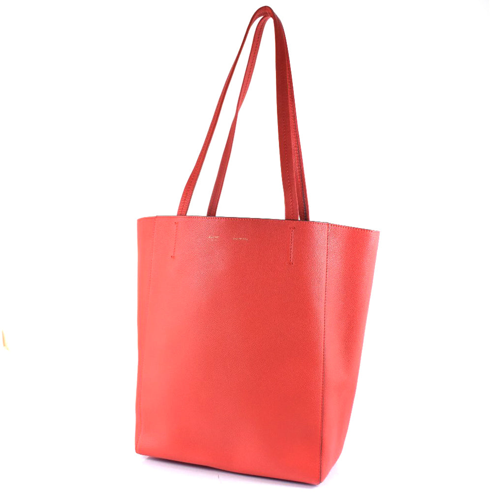 Celine Tote Bag 175543 Ynf 27 Sx Calfskin Red With Porch Hippo Phantom Women Used Authentic