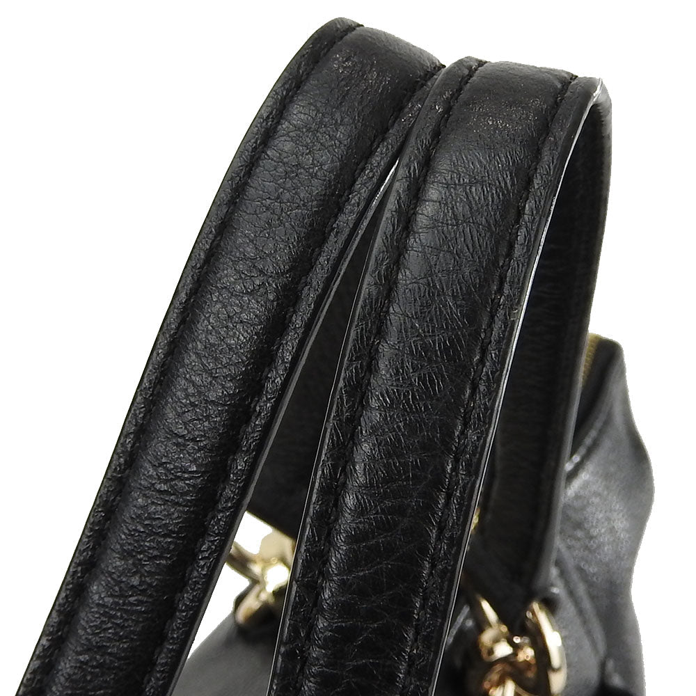 Coach Handbag F34508 Leather Black Women Used Authentic