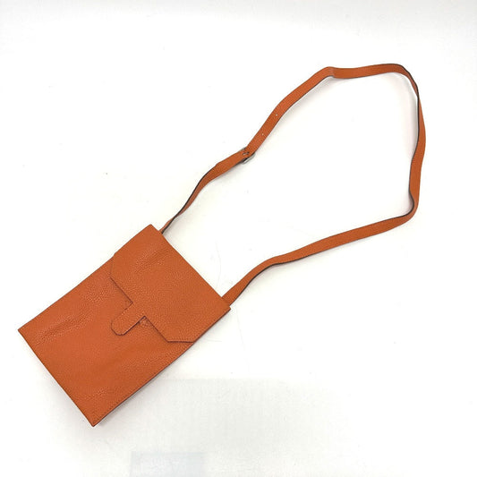 Hermes Shoulder Bag Togo Orange Crossbody Bag Amery Women Used Authentic