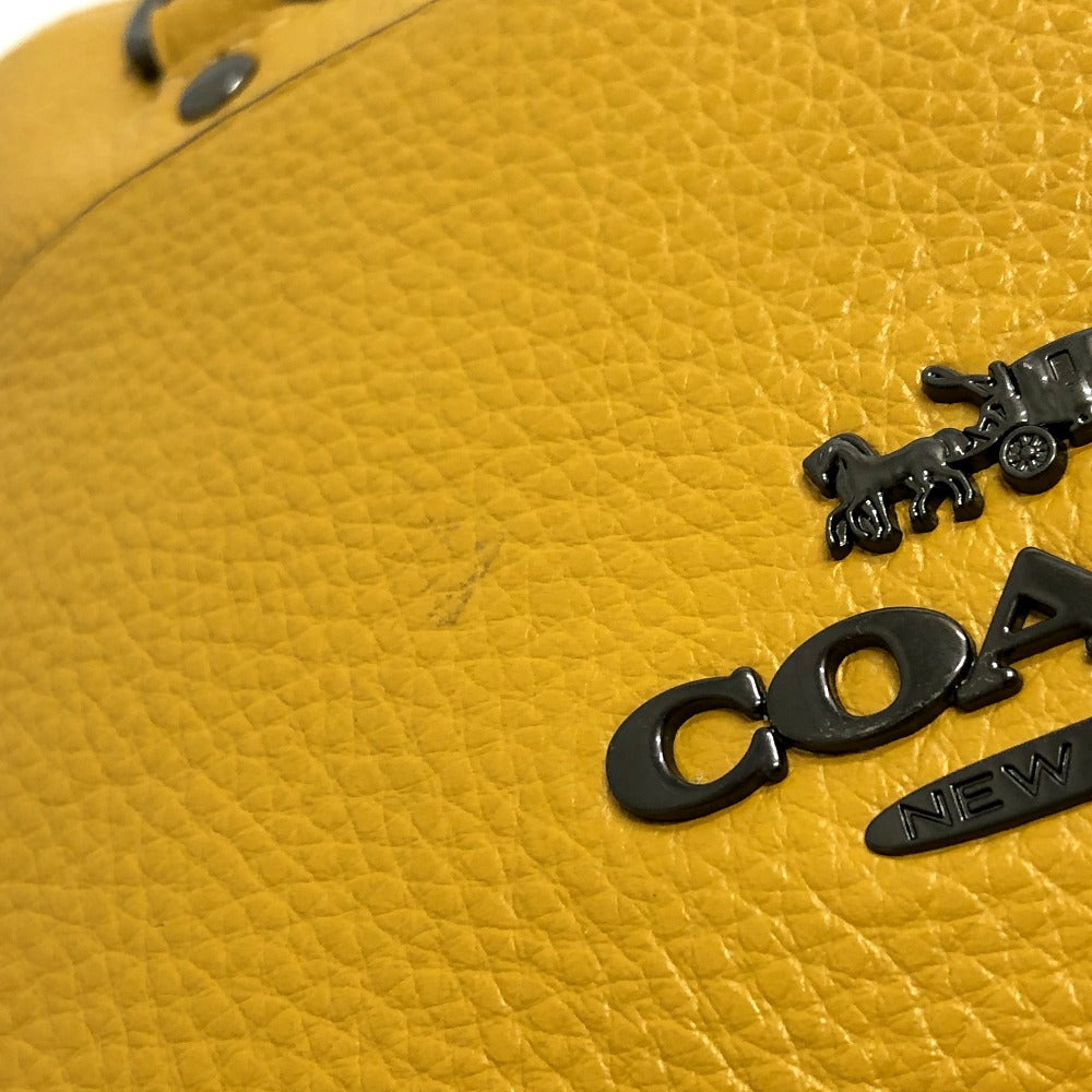 Coach Handbag F31466 Leather Yellow Mini Emma Satchel Women Used Authentic