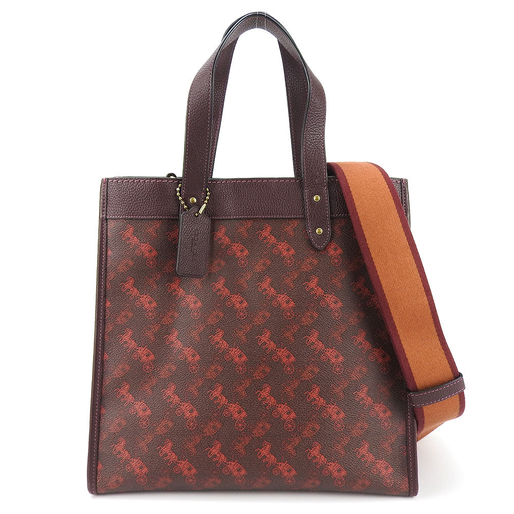 Coach Tote Bag 89143 Coated Canvas, Leather, Canvas Brown Hose &Amp; Carriage Women Used Authentic