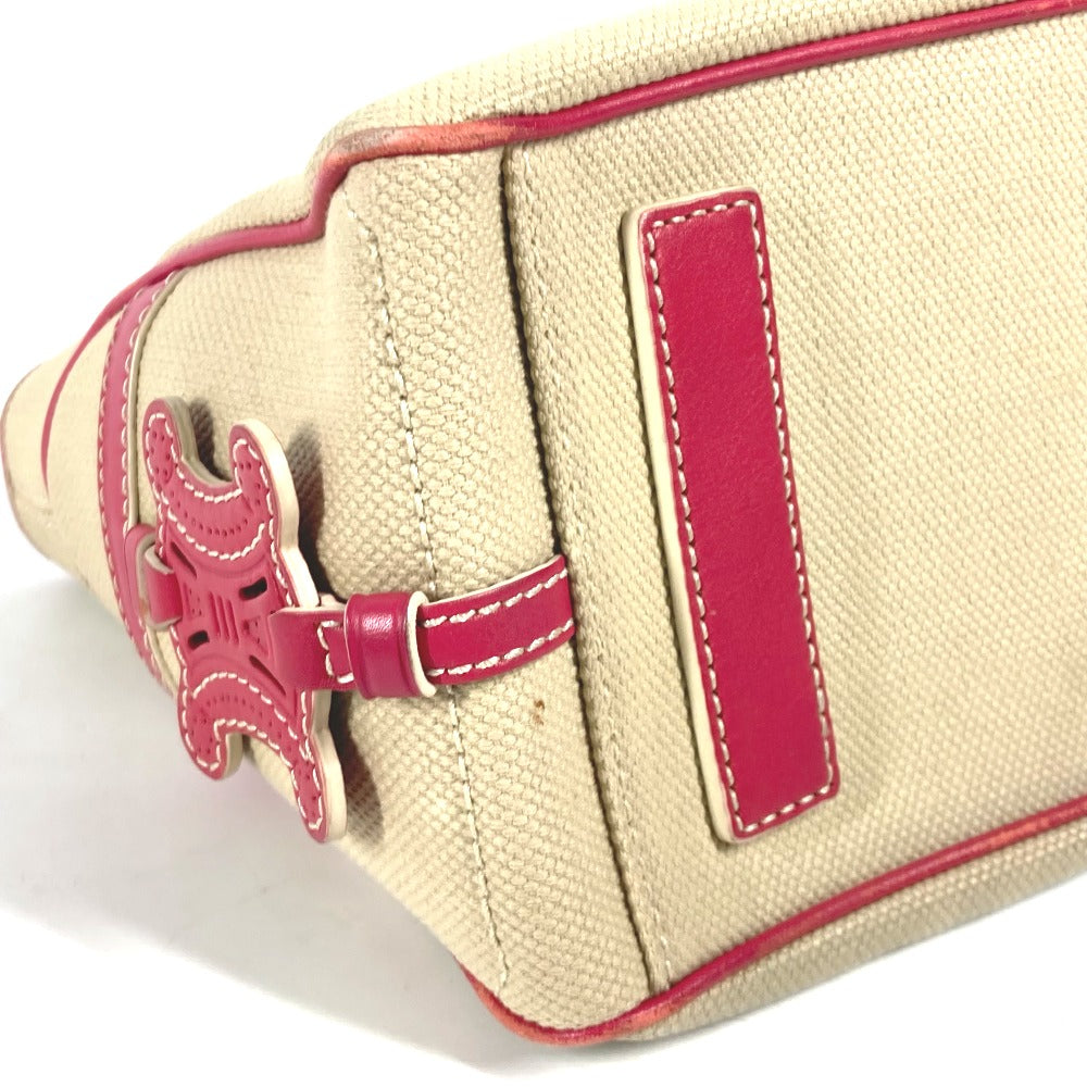 Celine Handbag Canvas Pink Boogie Bag Triomph Women Used Authentic