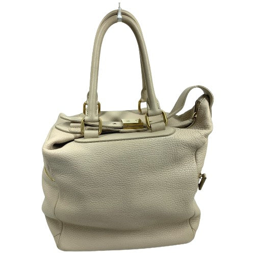 Celine Handbag Leather Beige Old Logo Mini Boston Women Secondhand Authentic