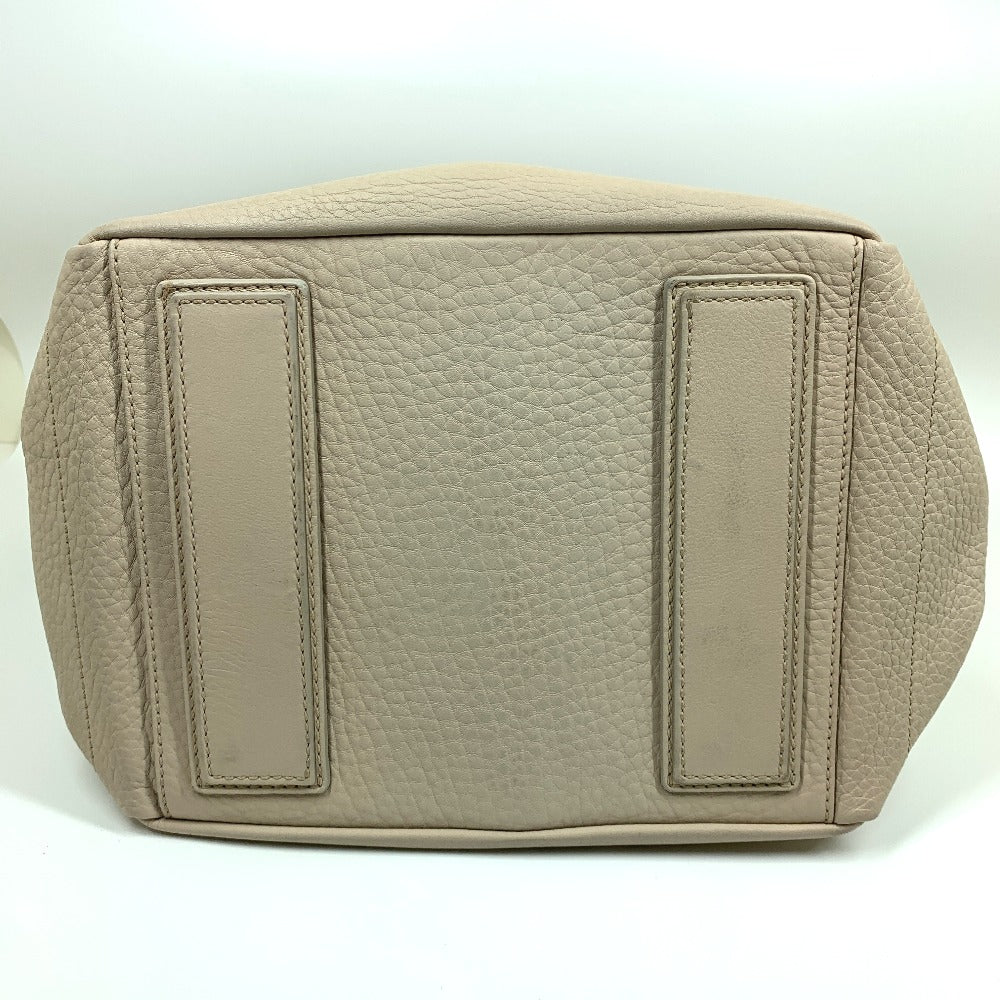 Celine Handbag Leather Beige Old Logo Mini Boston Women Secondhand Authentic