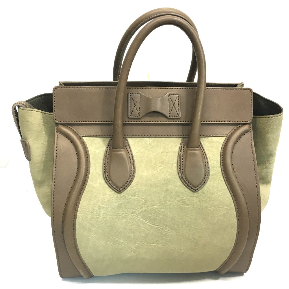 Celine Handbag 165213 Leather Beige Mini Shopper Luggage Women Used Authentic