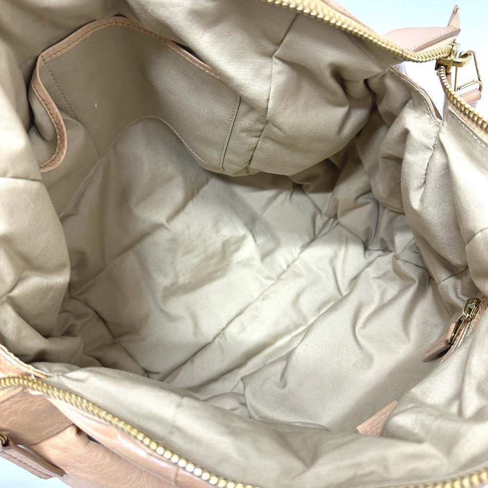 Celine Handbag Leather Beige Women Used Authentic