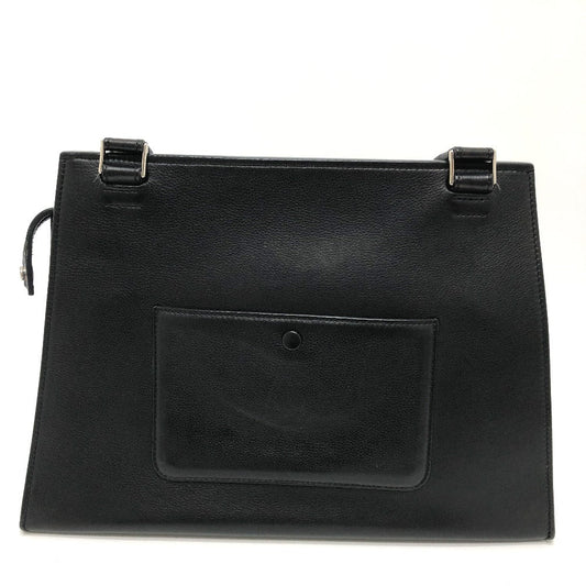 Celine Shoulder Bag Leather Black Shoulder Edge Bag Women Used Authentic