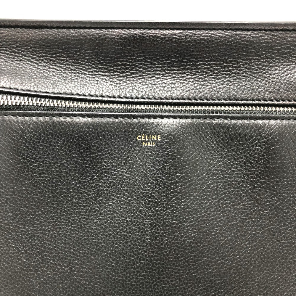 Celine Shoulder Bag Leather Black Shoulder Edge Bag Women Used Authentic