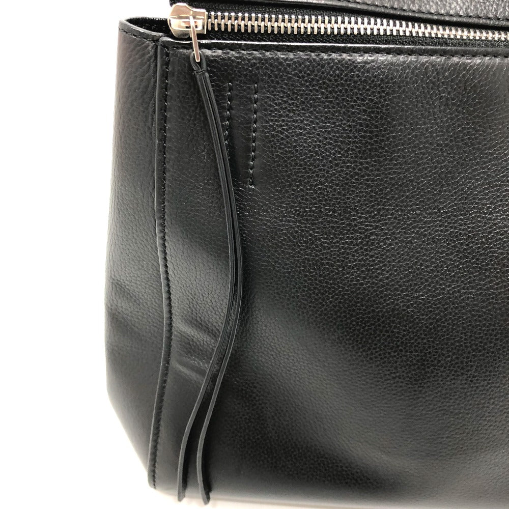 Celine Shoulder Bag Leather Black Shoulder Edge Bag Women Used Authentic