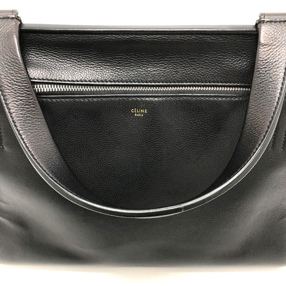 Celine Shoulder Bag Leather Black Shoulder Edge Bag Women Used Authentic