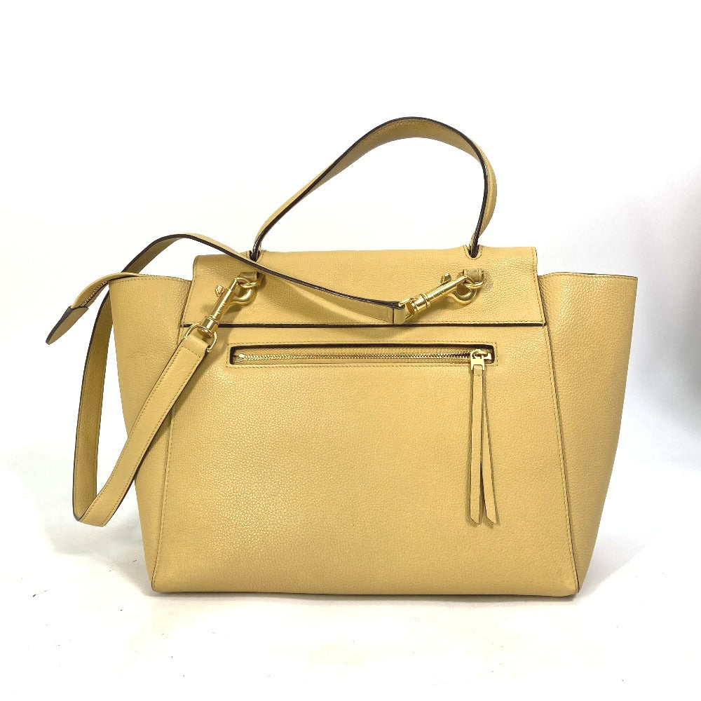 Celine Shoulder Bag Leather Yellow Belt Bag Mini Women Used Authentic