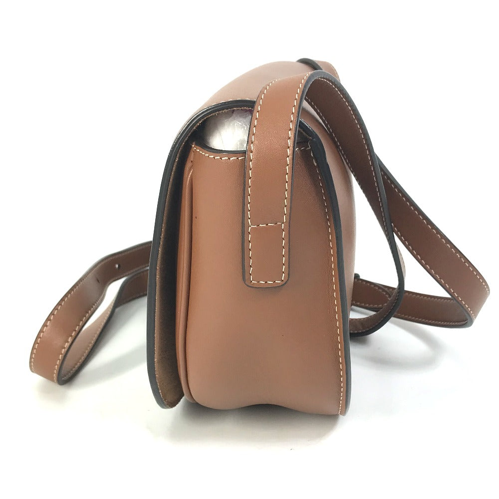 Celine Shoulder Bag 198263 Du3 Leather Brown Crossbody Pochette Folco Cuir Triomphe Women Used Authentic