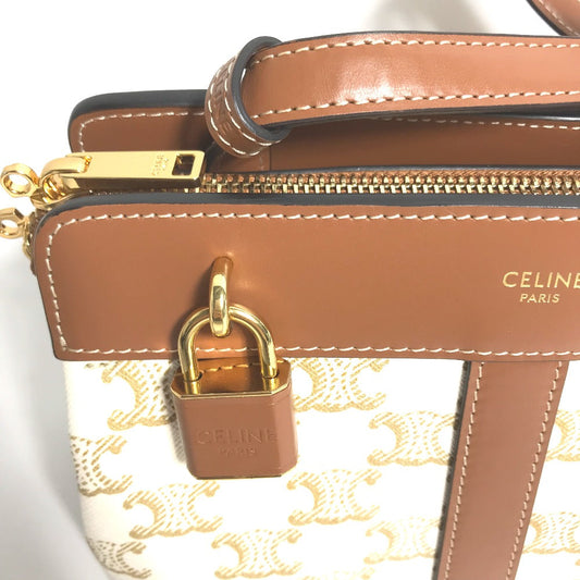 Celine Shoulder Bag 191992 Bzj Leather White Teen Cava De France Women Used Authentic