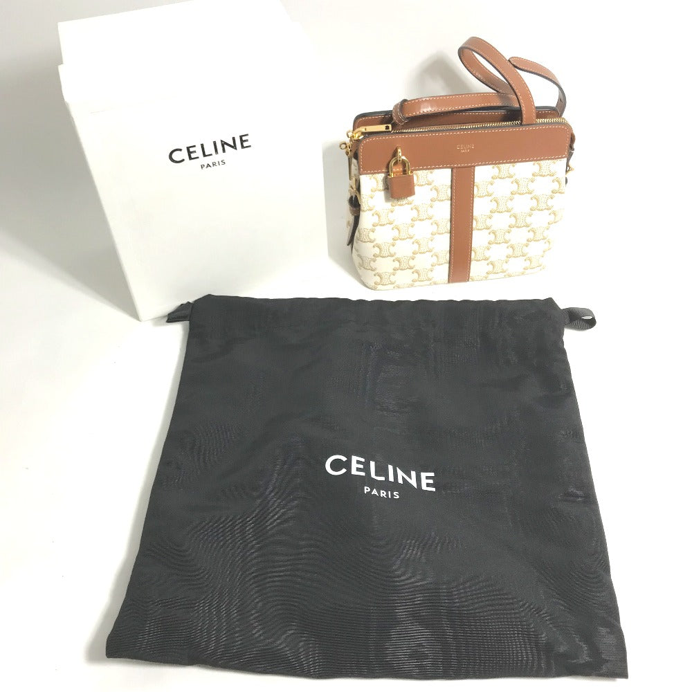 Celine Shoulder Bag 191992 Bzj Leather White Teen Cava De France Women Used Authentic