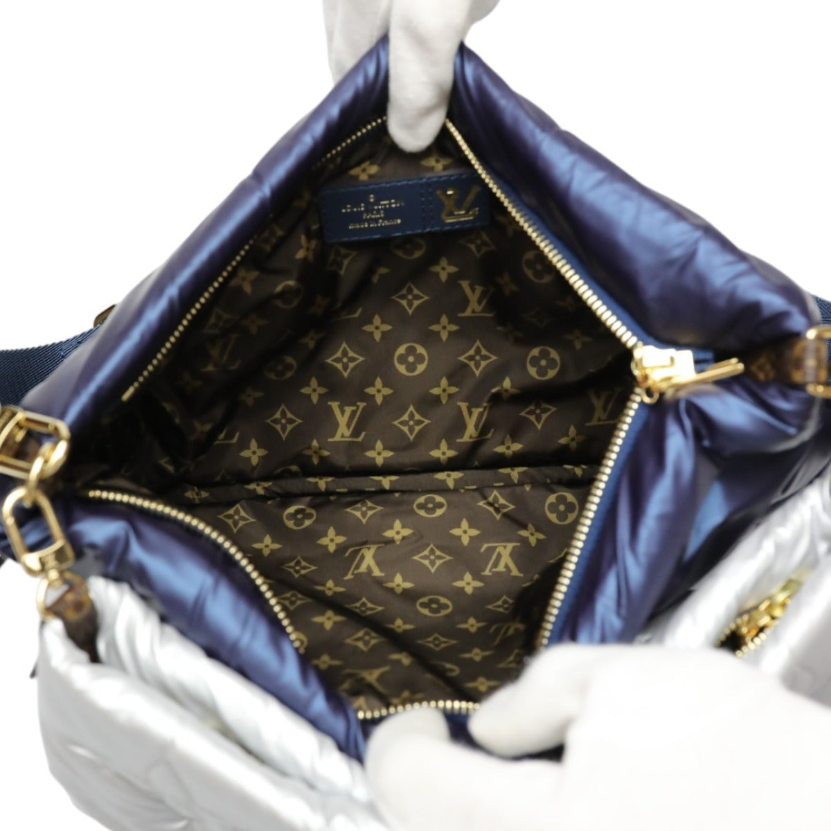 Louis Vuitton Shoulder Bag M21057 Monogram Canvas Recycled Nylon Navy/Silver Bags And Pouches Monogram Maximulti Pochette Accessory Women Used Authentic