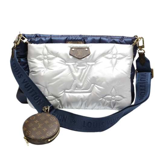 Louis Vuitton Shoulder Bag M21057 Monogram Canvas Recycled Nylon Navy/Silver Bags And Pouches Monogram Maximulti Pochette Accessory Women Used Authentic