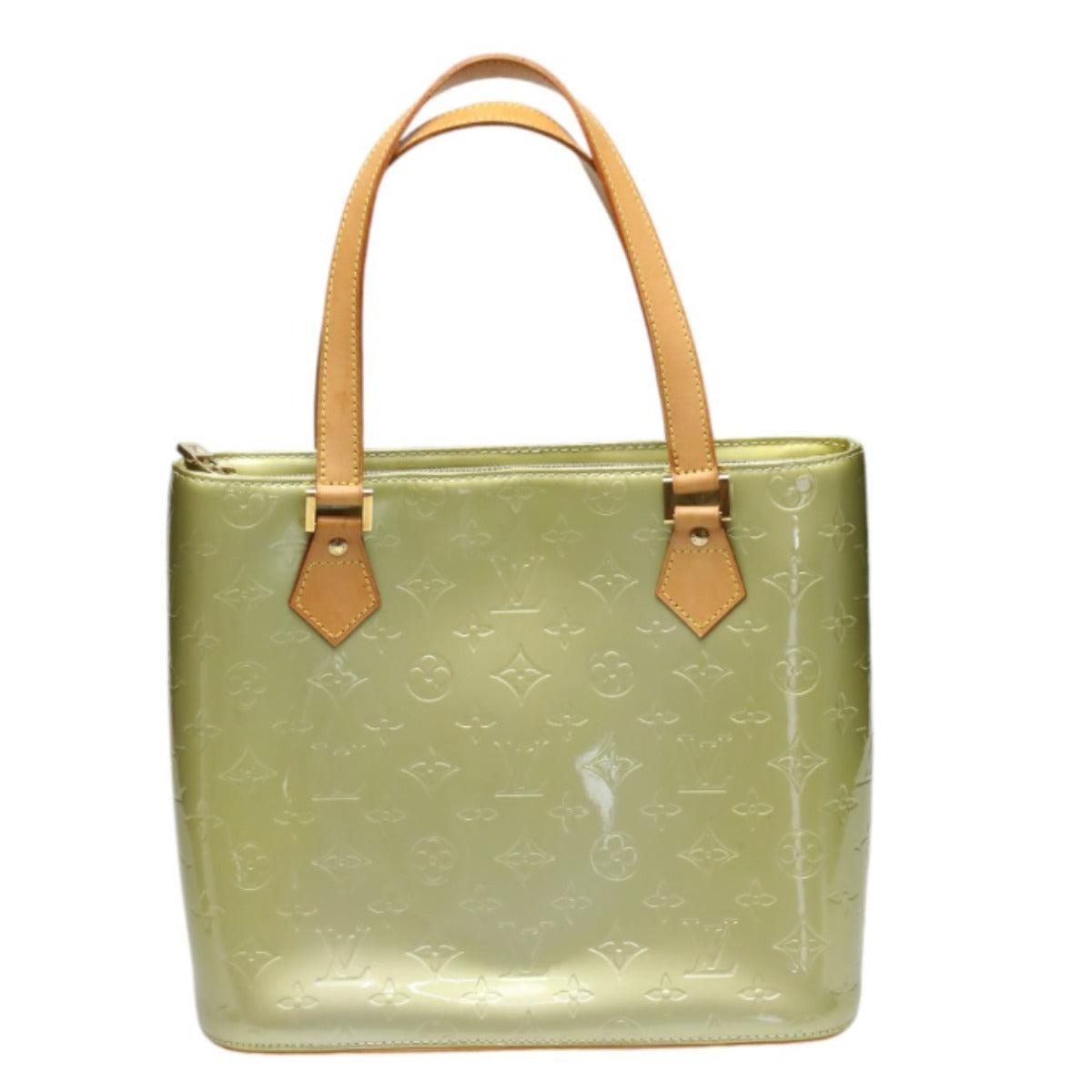 Louis Vuitton Tote Bag M91053 Monogram Vernis Silver Gray Tote Bag Vernis Houston Women Used Authentic