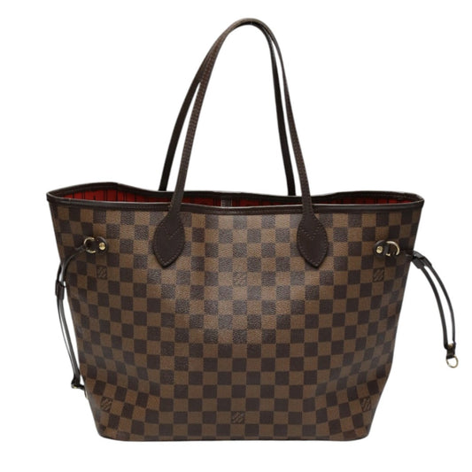 Louis Vuitton Tote Bag N51105 Damier Canvas, Leather Brown Lightweight Damier Neverfull Mm Women Used Authentic