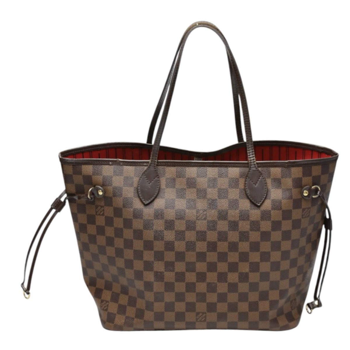 Louis Vuitton Tote Bag N51105 Damier Canvas, Leather Brown Lightweight Damier Neverfull Mm Women Used Authentic