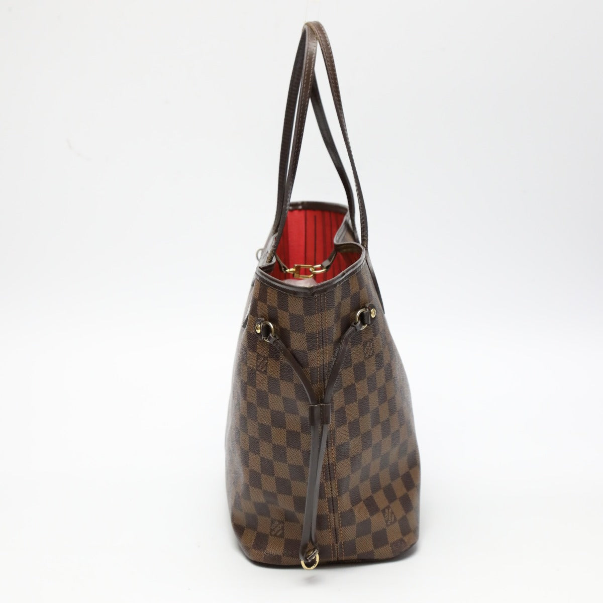 Louis Vuitton Tote Bag N51105 Damier Canvas, Leather Brown Lightweight Damier Neverfull Mm Women Used Authentic