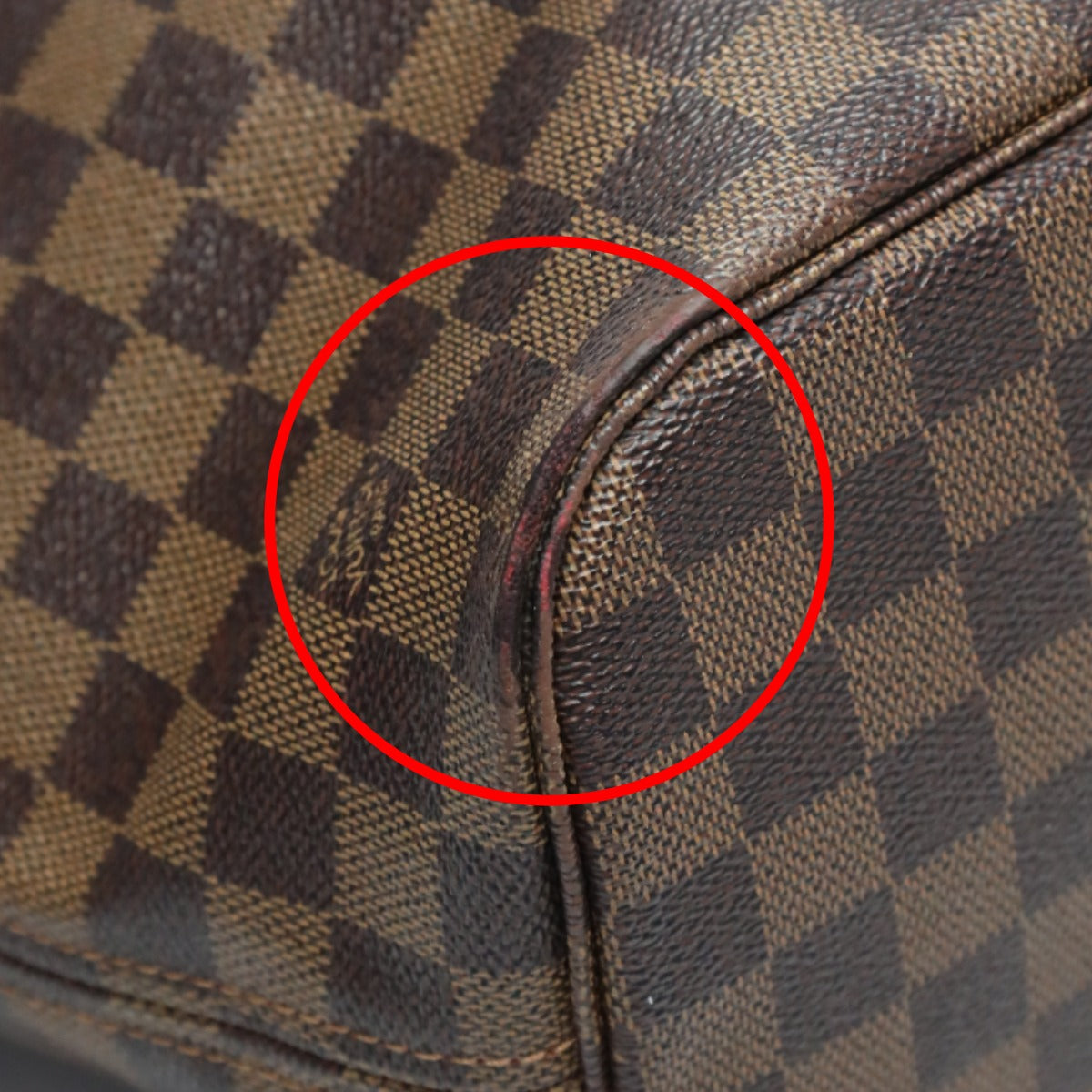 Louis Vuitton Tote Bag N51105 Damier Canvas, Leather Brown Lightweight Damier Neverfull Mm Women Used Authentic